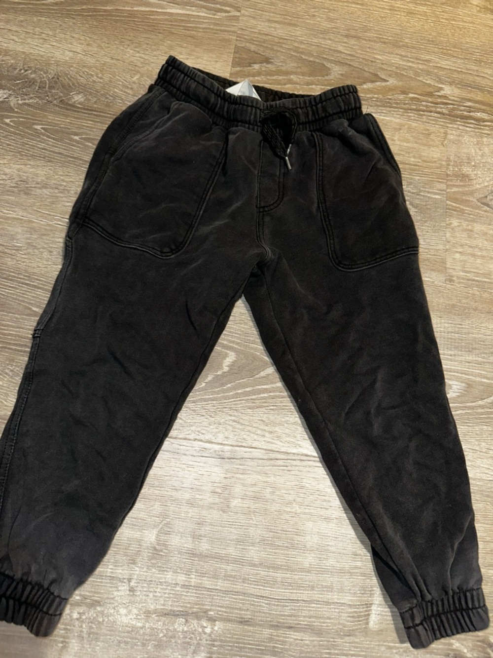 Kids H&M Black Cotton Blend Jogger Pants